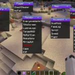 Старый вид панели с функциями чита Lumina