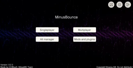 Главное меню чита MinusBounce