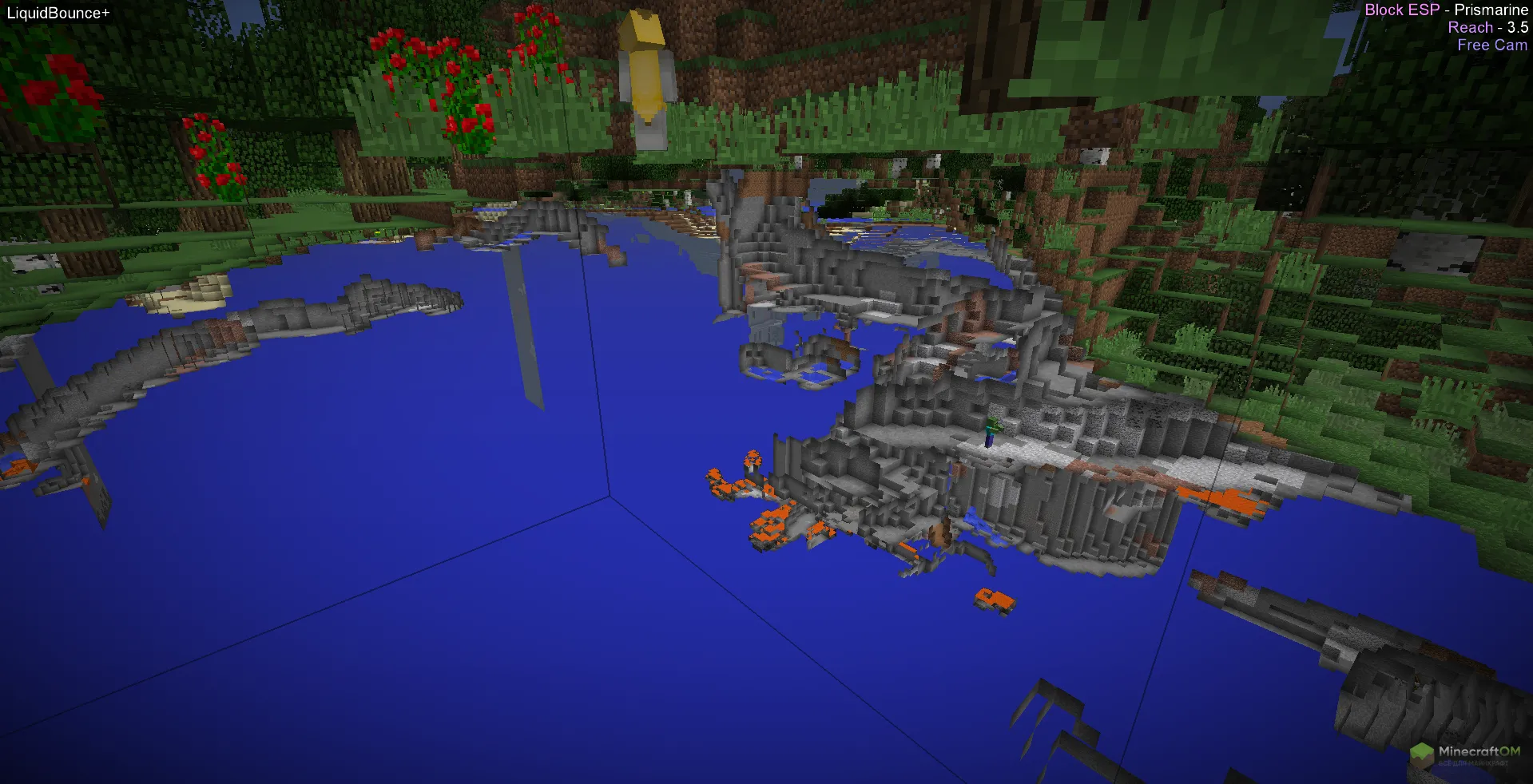 Функция Freecam чита LiquidBounce Plus Reborn