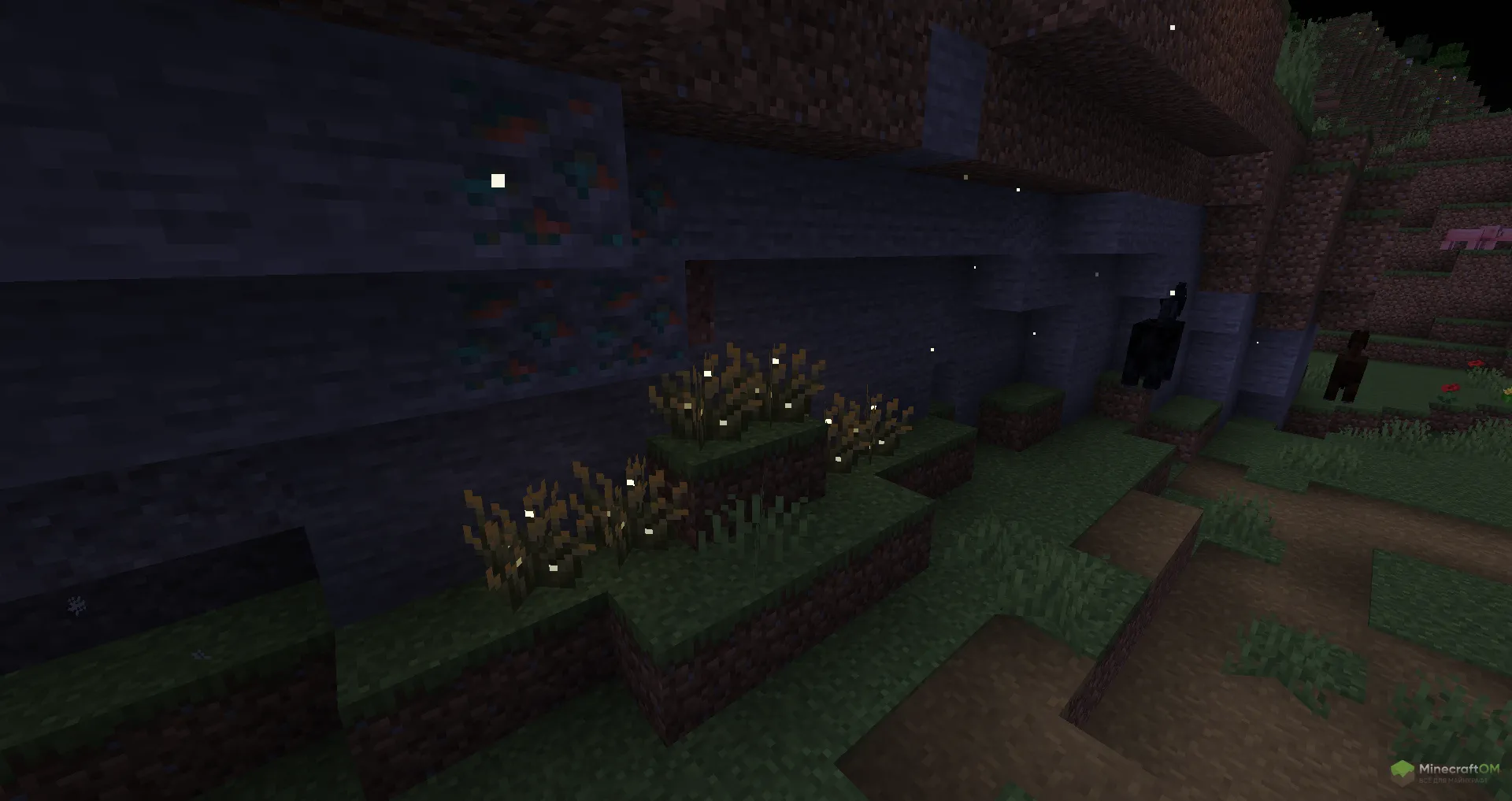 Свечение травы со светлячками в Майнкрафт 1.21.5