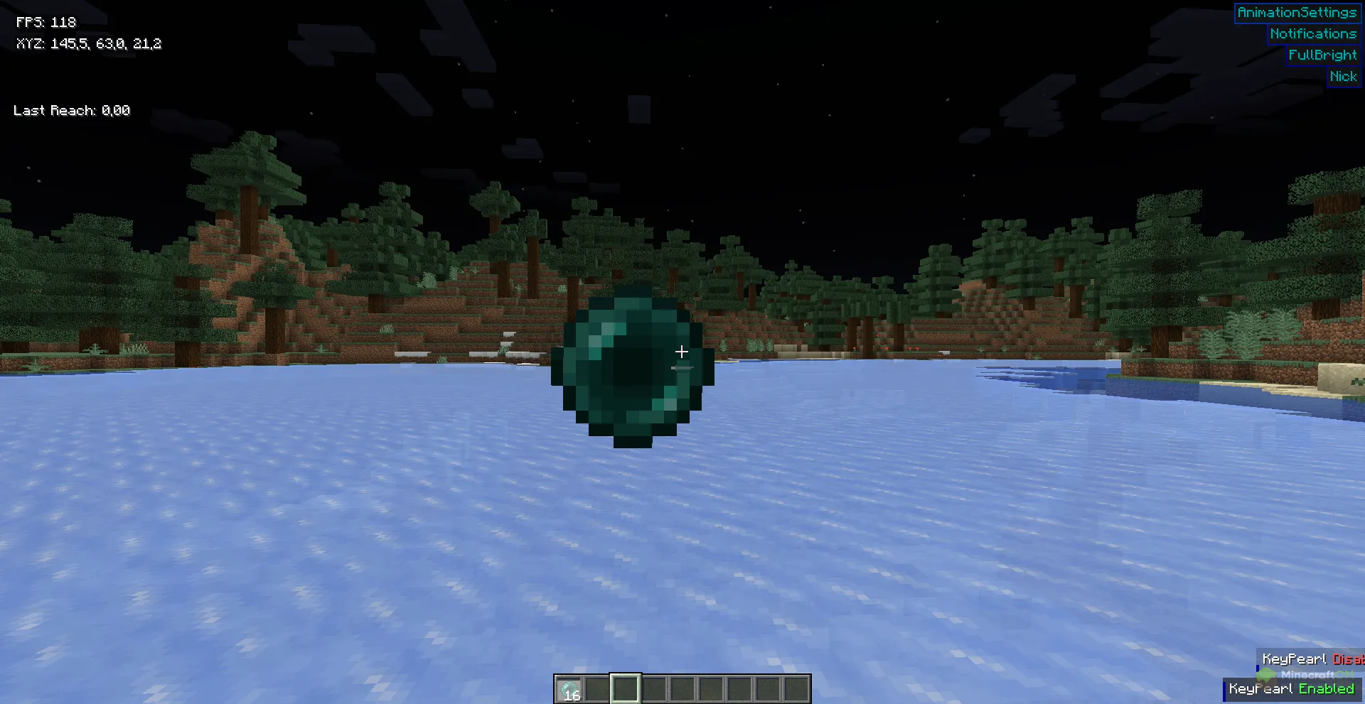 Автоматическое использование эндер жемчуга с помощью чита Cyemer