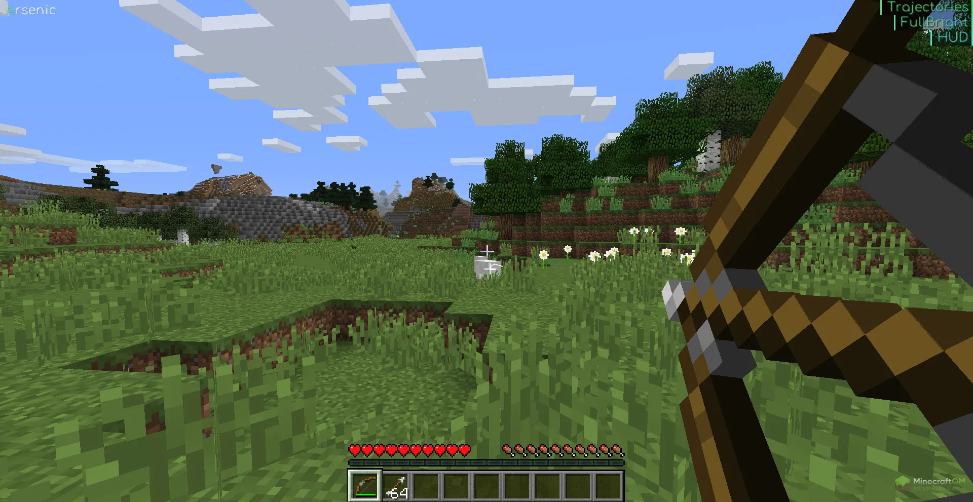 Функция видимости траектории полета стрелы чита Arsenic