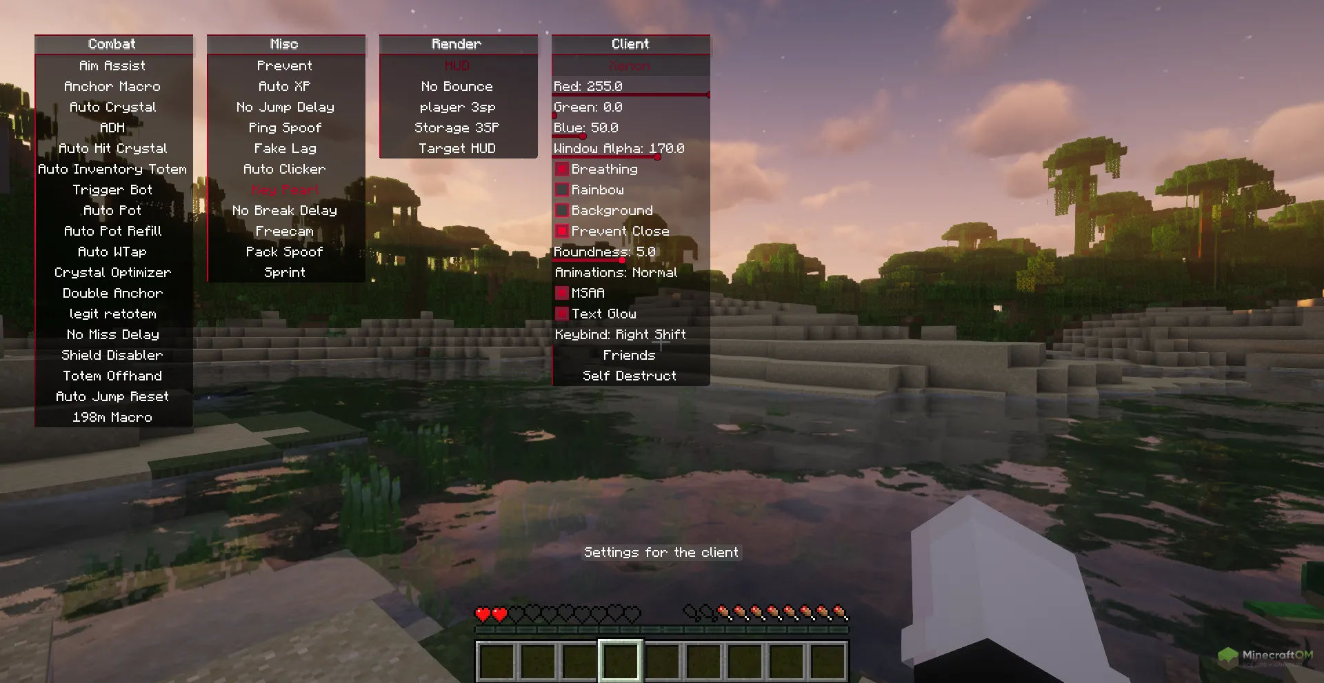 Настройка внешего вида GUI меню чита Xenon