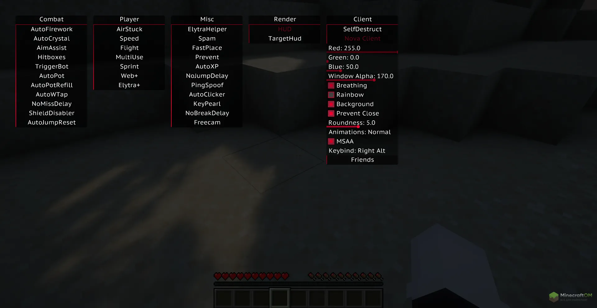 Настройка внешнего вида GUI меню чита Argon