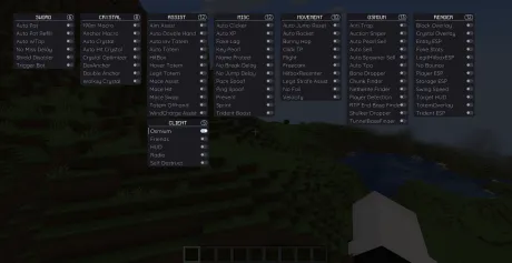 GUI меню чита Osmium