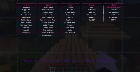 GUI меню чита Aspirah