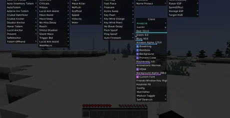 Настройка дизайна меню чита Lucid Argon