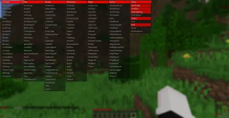 GUI меню чита Alien